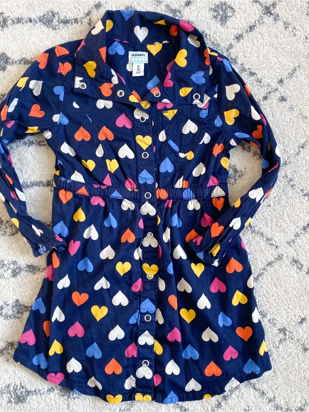 Old Navy Heart Print Shirtdress
